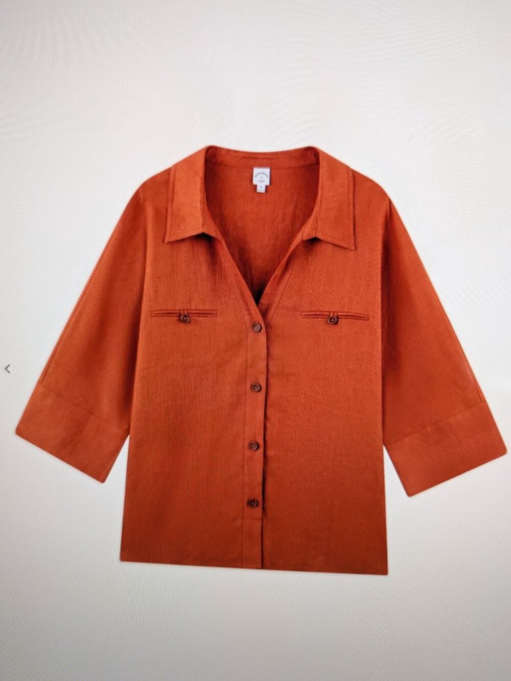 Petite Studio 100% Linen Antoine Blouse Oversize Shirt Top Rust Orange Size S - Picture 8 of 10